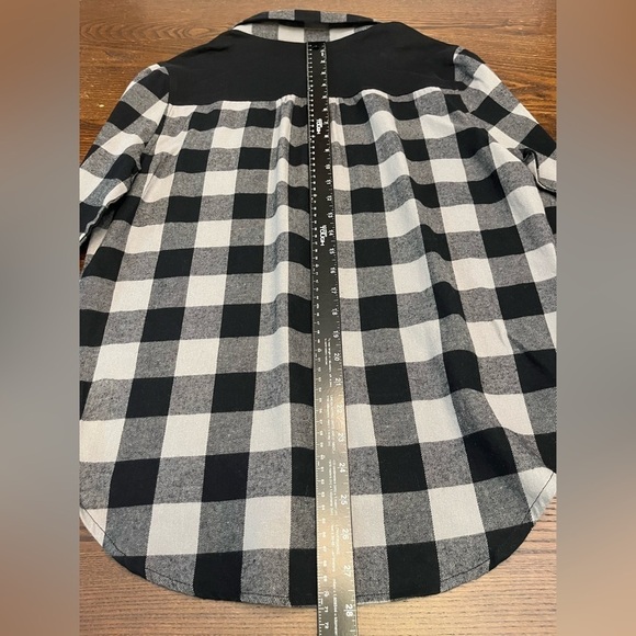 Pittsburgh Steelers Juniors Black Front Knot Plaid Size XL Button-Up Shirt NWT - Picture 12 of 16